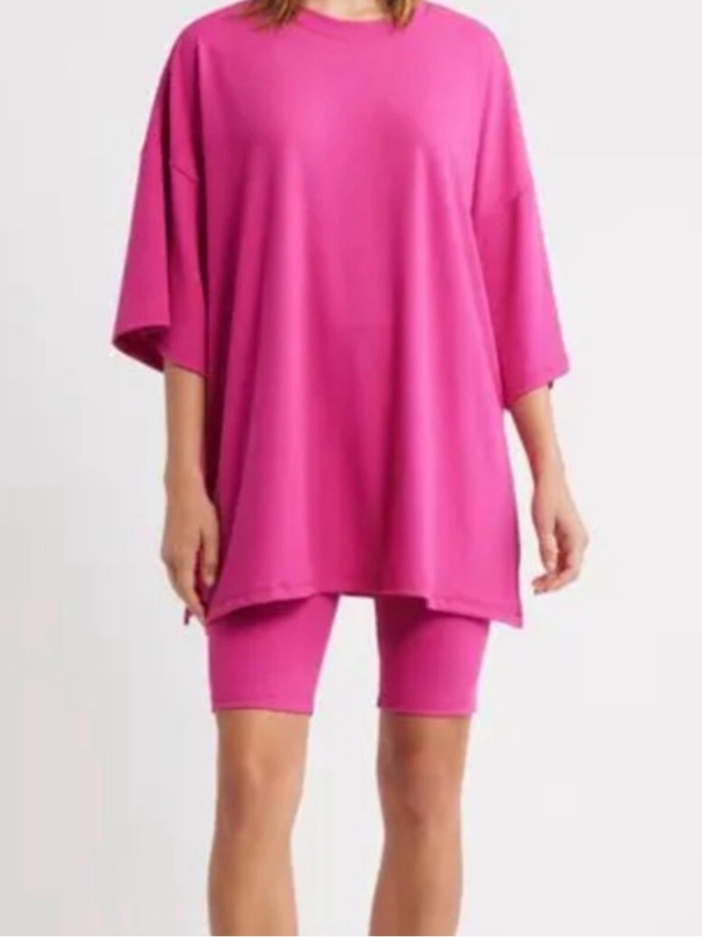 WKND Chaser Neon Pink Long Sleeve Top & Shorts Set